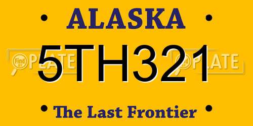 5TH321 Alaska License Plate
