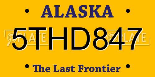 5THD847 Alaska License Plate