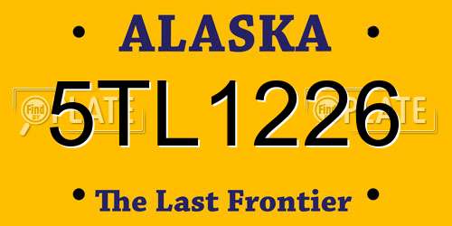 5TL1226 Alaska License Plate