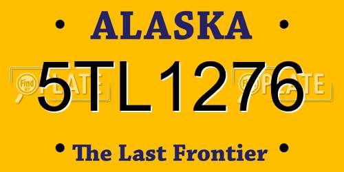 5TL1276 Alaska License Plate