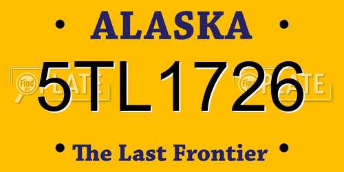5TL1726 Alaska License Plate