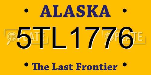 5TL1776 Alaska License Plate