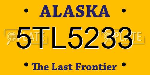 5TL5233 Alaska License Plate