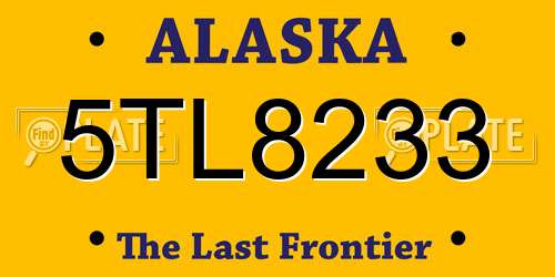 5TL8233 Alaska License Plate