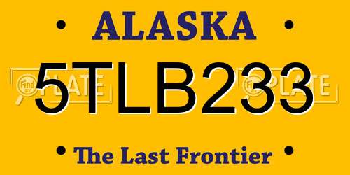 5TLB233 Alaska License Plate