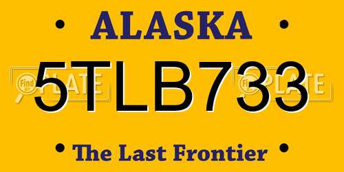 5TLB733 Alaska License Plate