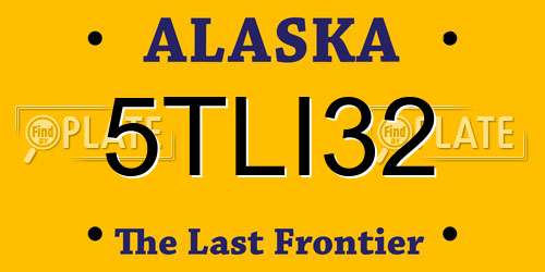 5TLI32 Alaska License Plate