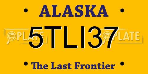 5TLI37 Alaska License Plate