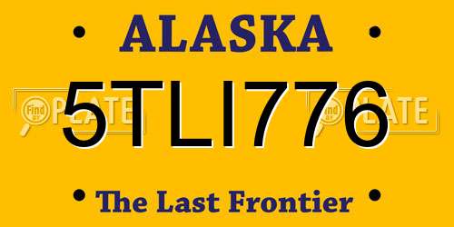 5TLI776 Alaska License Plate