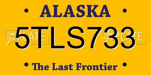 5TLS733 Alaska License Plate