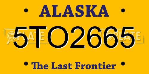 5TO2665 Alaska License Plate