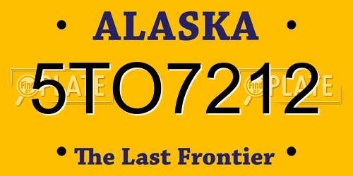 5TO7212 Alaska License Plate