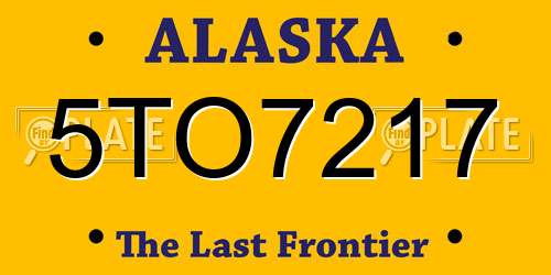 5TO7217 Alaska License Plate