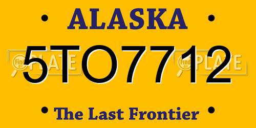 5TO7712 Alaska License Plate