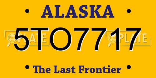 5TO7717 Alaska License Plate