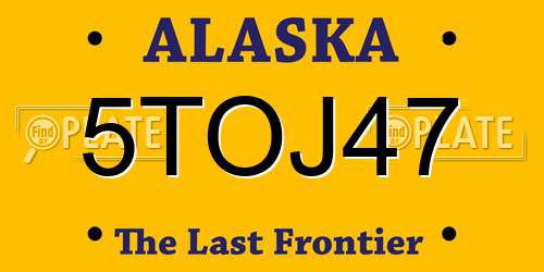 5TOJ47 Alaska License Plate