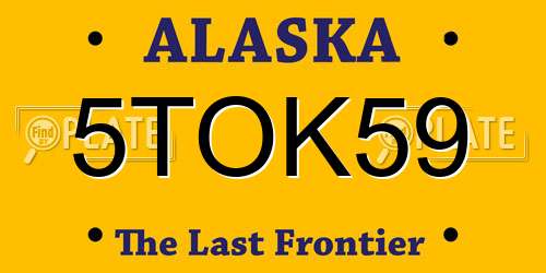 5TOK59 Alaska License Plate