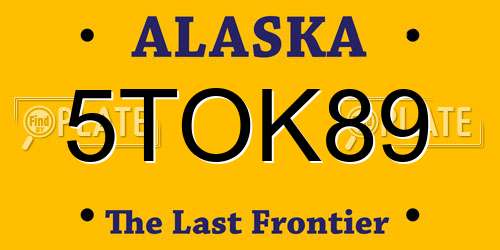 5TOK89 Alaska License Plate