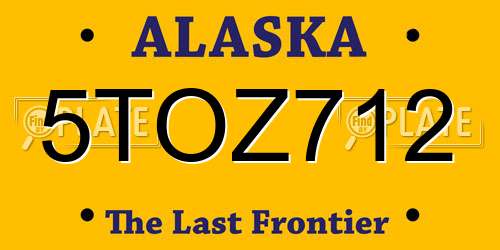 5TOZ712 Alaska License Plate