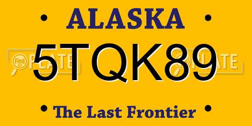 5TQK89 Alaska License Plate
