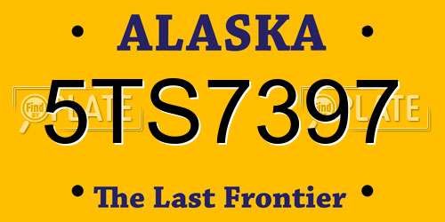 5TS7397 Alaska License Plate