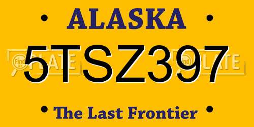 5TSZ397 Alaska License Plate