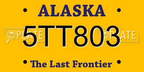 5TT803 Alaska License Plate