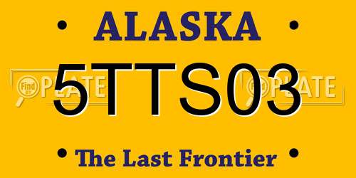 5TTS03 Alaska License Plate