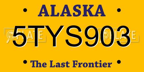 5TYS903 Alaska License Plate