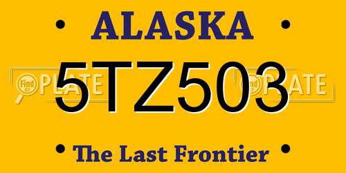 5TZ503 Alaska License Plate