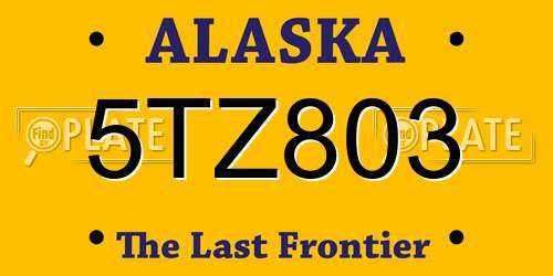 5TZ803 Alaska License Plate