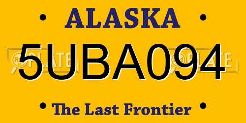 5UBA094 Alaska License Plate