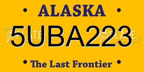5UBA223 Alaska License Plate