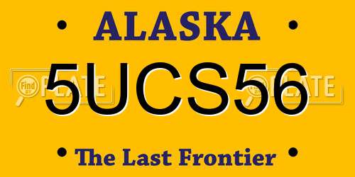 5UCS56 Alaska License Plate