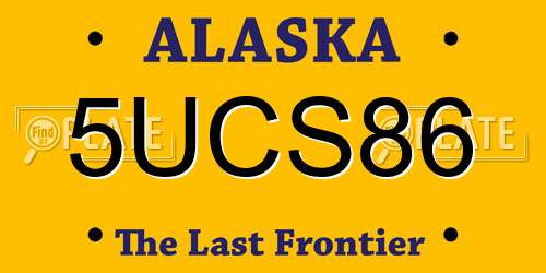 5UCS86 Alaska License Plate