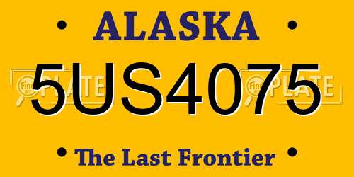 5US4075 Alaska License Plate