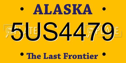 5US4479 Alaska License Plate