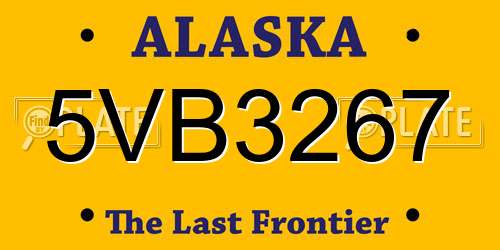 5VB3267 Alaska License Plate