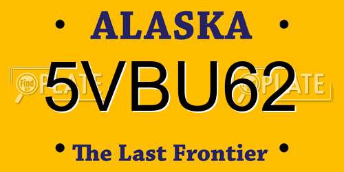 5VBU62 Alaska License Plate