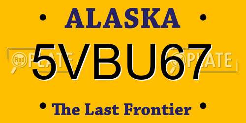 5VBU67 Alaska License Plate