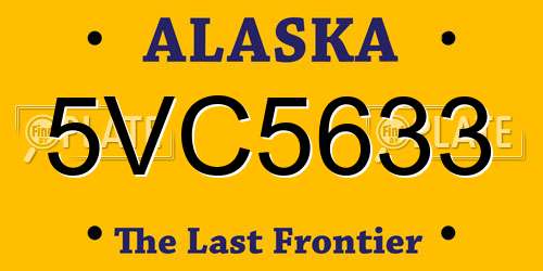 5VC5633 Alaska License Plate