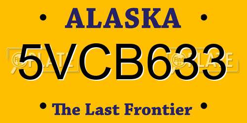 5VCB633 Alaska License Plate