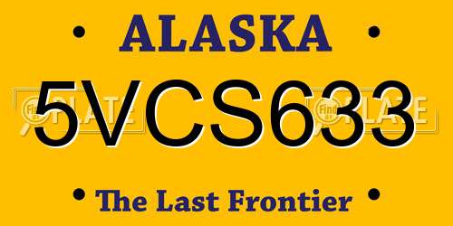 5VCS633 Alaska License Plate