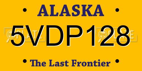 5VDP128 Alaska License Plate