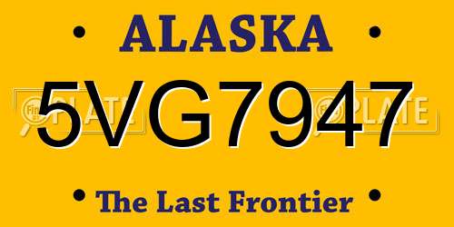 5VG7947 Alaska License Plate