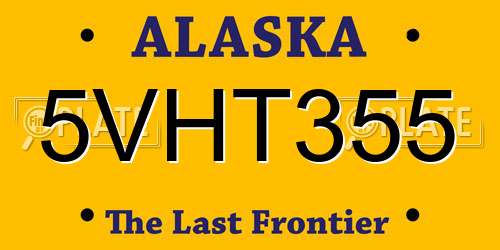5VHT355 Alaska License Plate