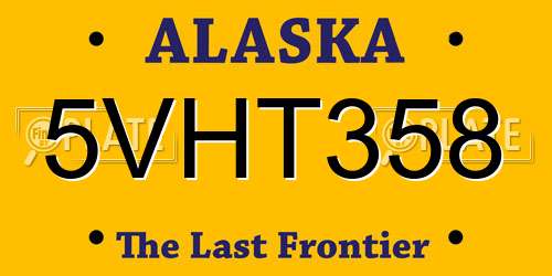 5VHT358 Alaska License Plate