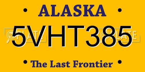 5VHT385 Alaska License Plate