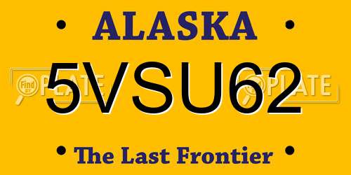 5VSU62 Alaska License Plate