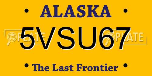 5VSU67 Alaska License Plate